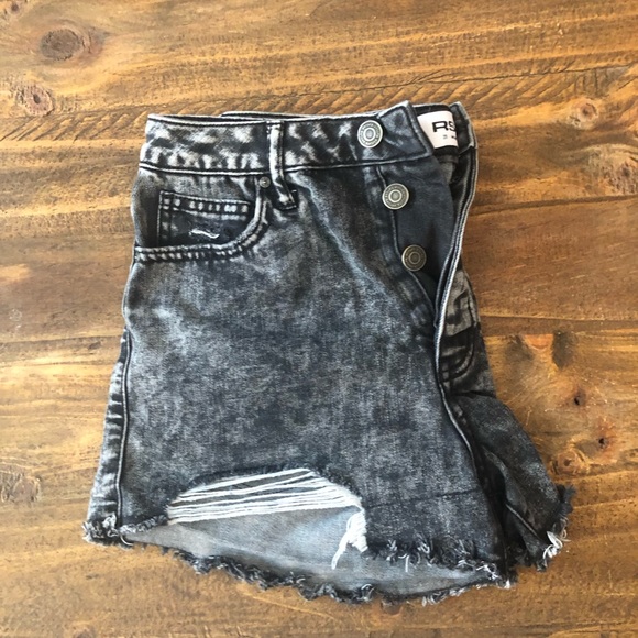 Acid Wash High Rise Shorts - Picture 1 of 3